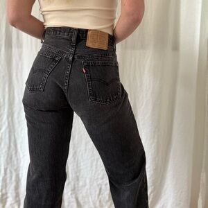 Vintage Levi’s 501 washed black straight leg five button fly